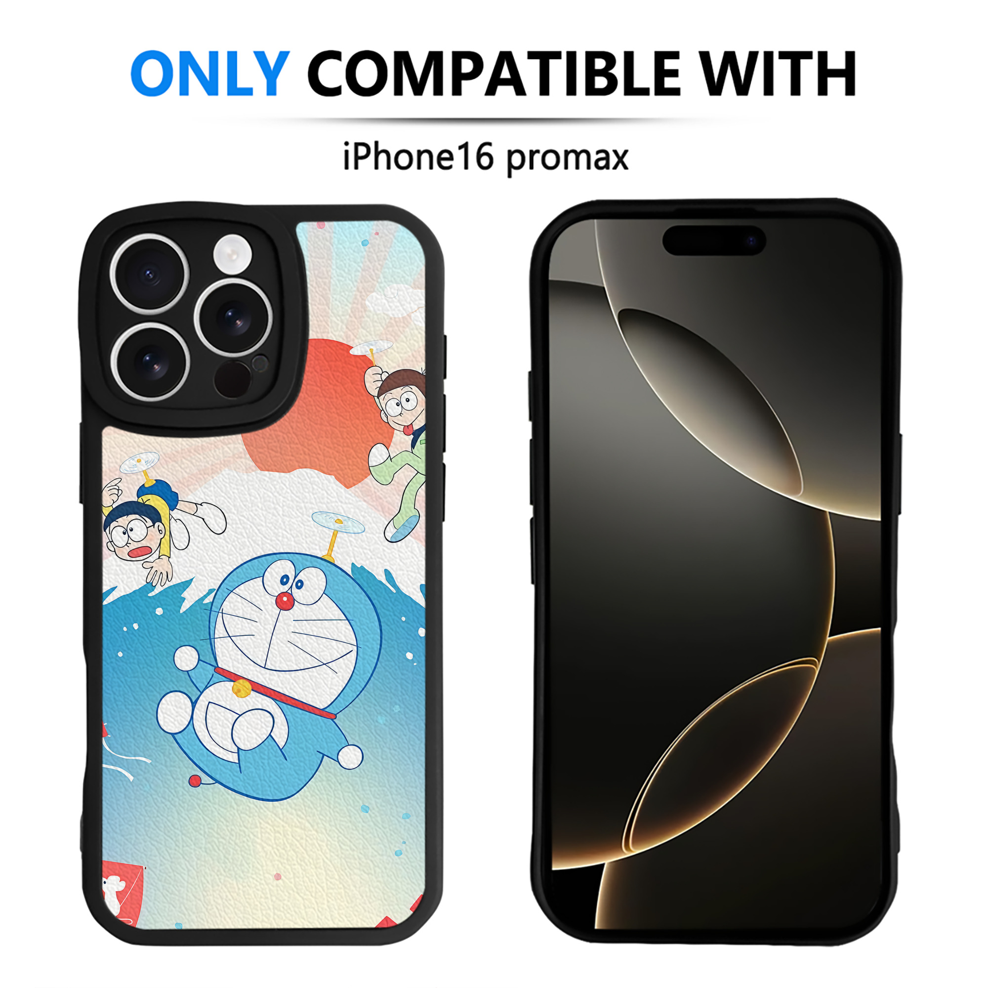 （画像用） ドラえもん Doraemon 【iPhone 16シリーズ対応】シリコンスマホケース（レザー調） 材質：シリコン